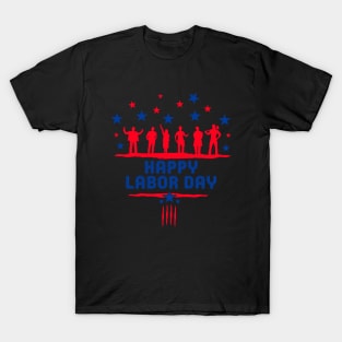 Happy Labor Day American Flag Holiday T Shirt Gift T-Shirt